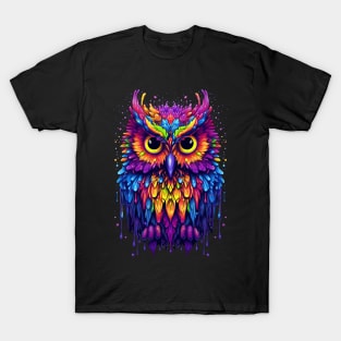 Colorful melting Owl Designe T-Shirt